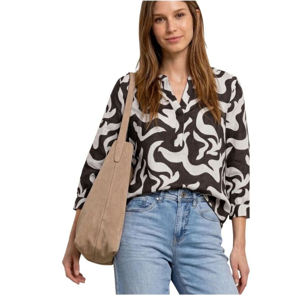 Street One Brown Linen Women's Blouse